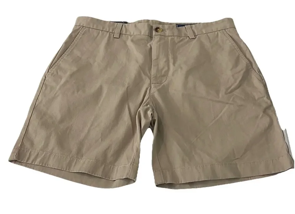 NWT Vineyard Vines Mens 33 Tan Chino Breaker Shorts Classic Fit Coastal Prep